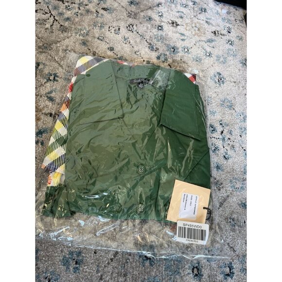 Unique Vintage Smak Parlour 1970s Green & Rainbow Gingham Mini Shirt Dress XS - Picture 8 of 11